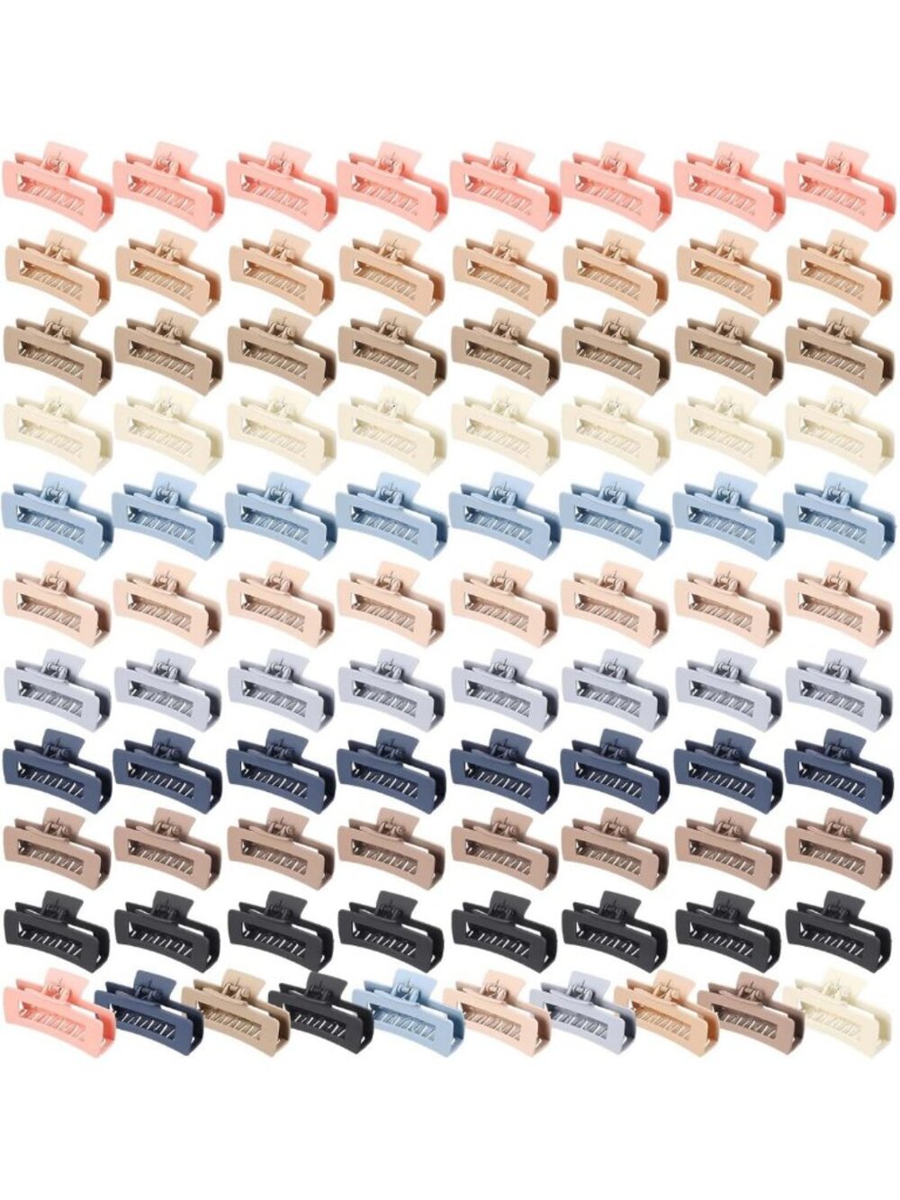 100 Pcs Hair Claw Clips for Women - 4.1'' Frosted Light, Bulk Set, Stylish